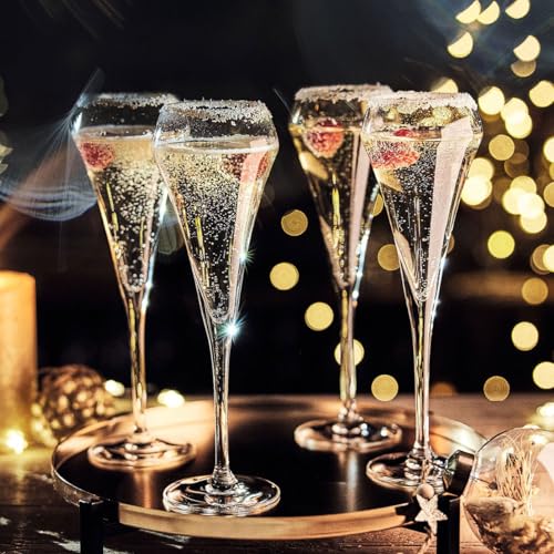 Flûtes à Champagne en Cristal - Lot de 6, Élégance et Simplicité