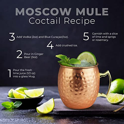Hammered Copper Moscow Mule Mugs – Set of 4
