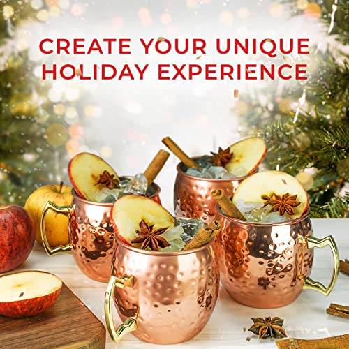 Hammered Copper Moscow Mule Mugs – Set of 4