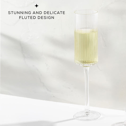 luted Champagne Glasses (Set of 2)