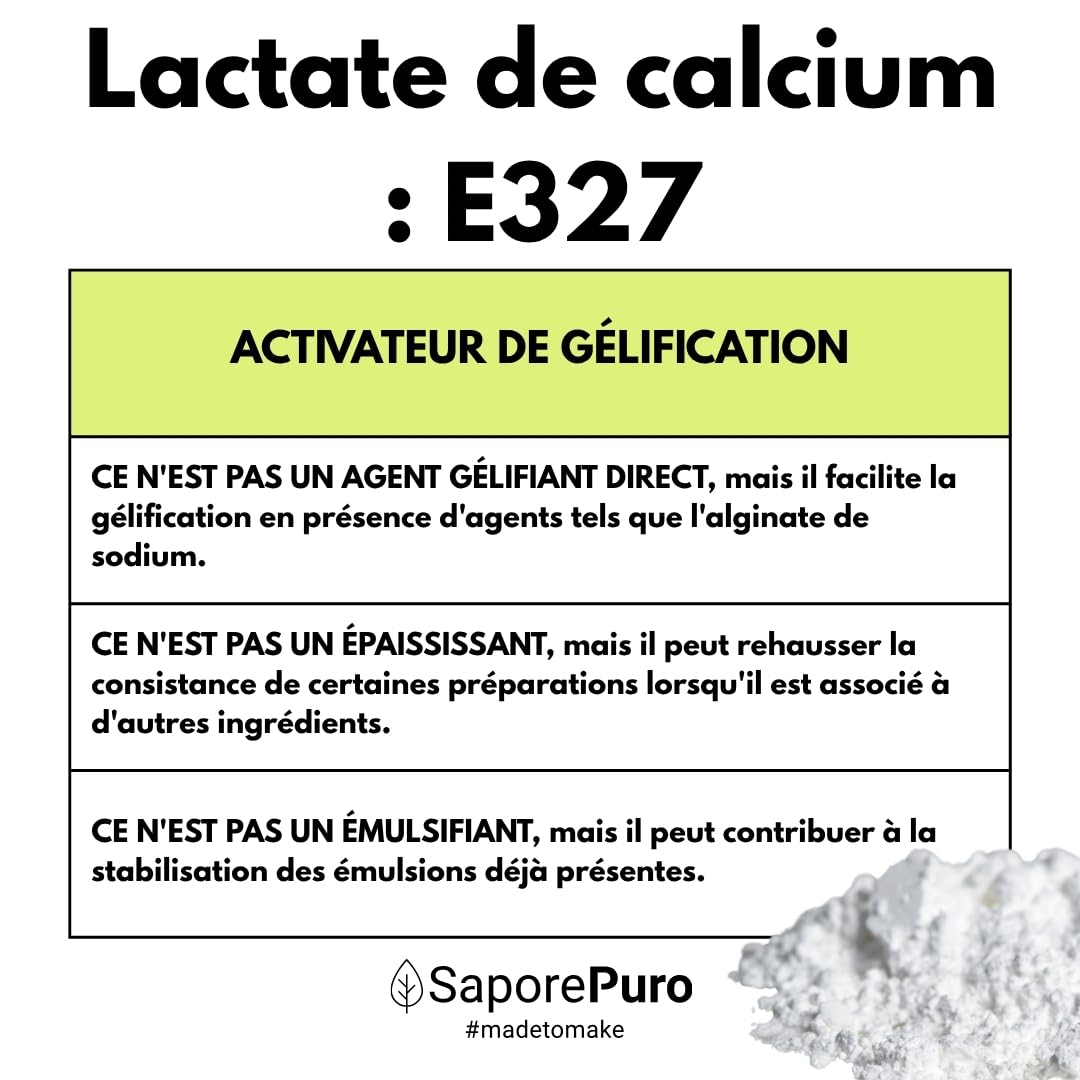 Lactate de calcium en poudre - 250 gr