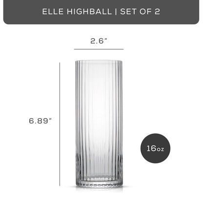 Fluted Highball Glasses - Set of 2