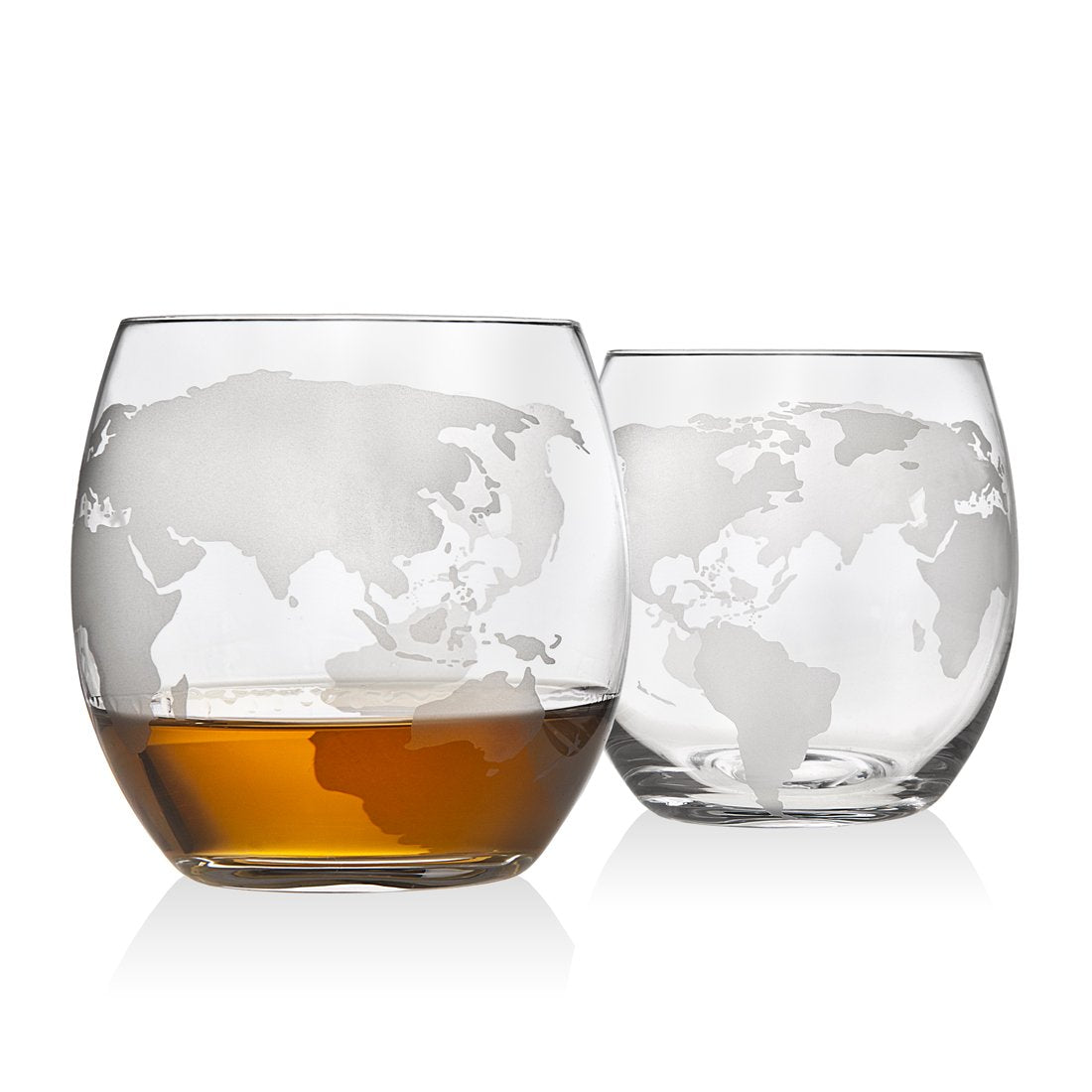 Whiskey Decanter Globe Set with 2 Whiskey Glasses