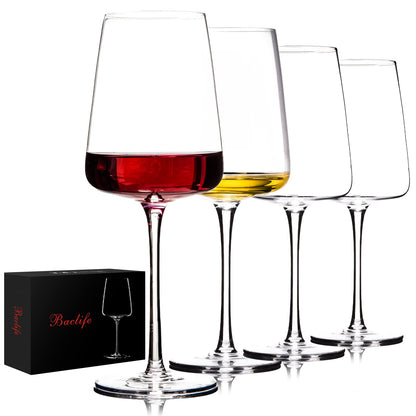 Hand Blown Red Wine Glasses Set of 4