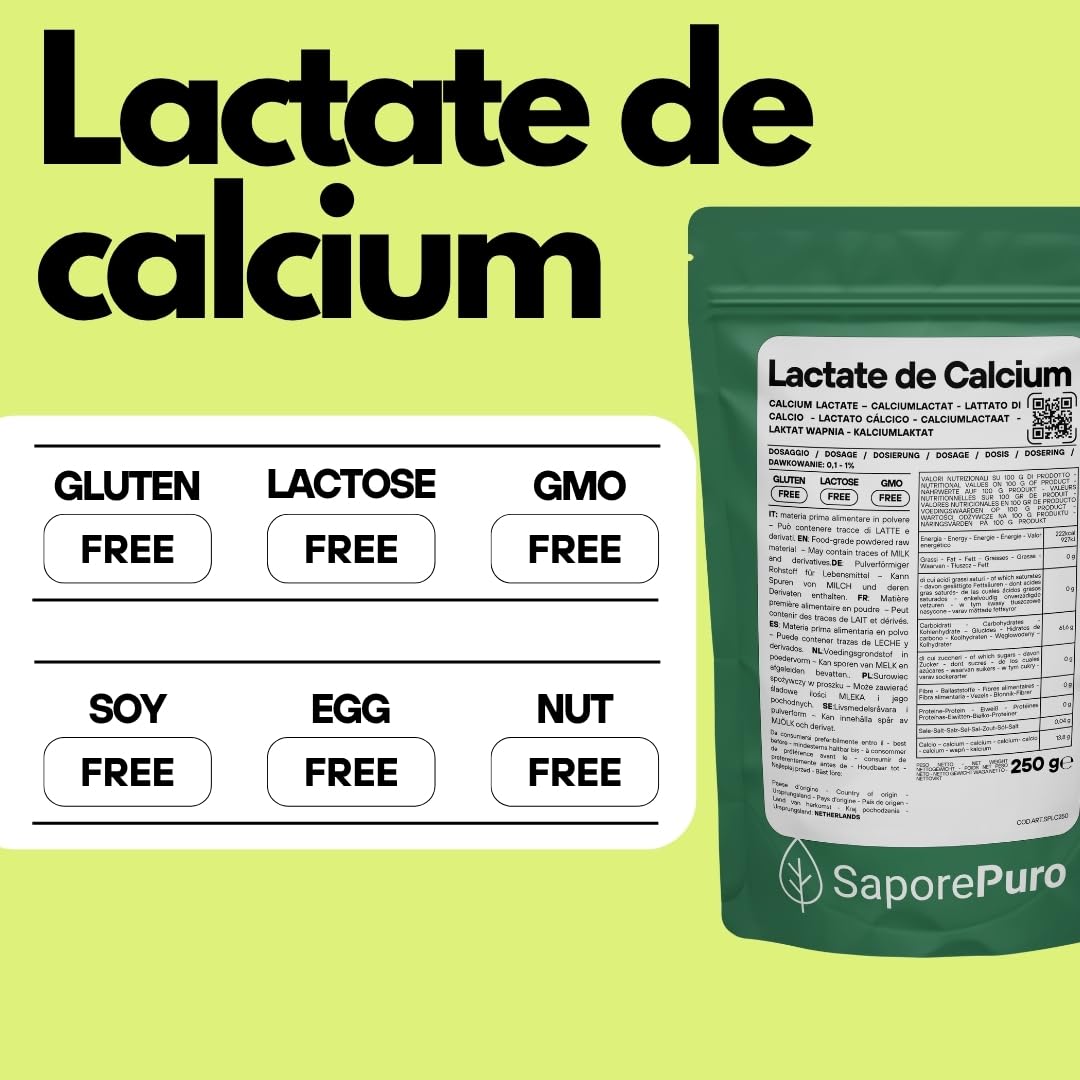 Lactate de calcium en poudre - 250 gr