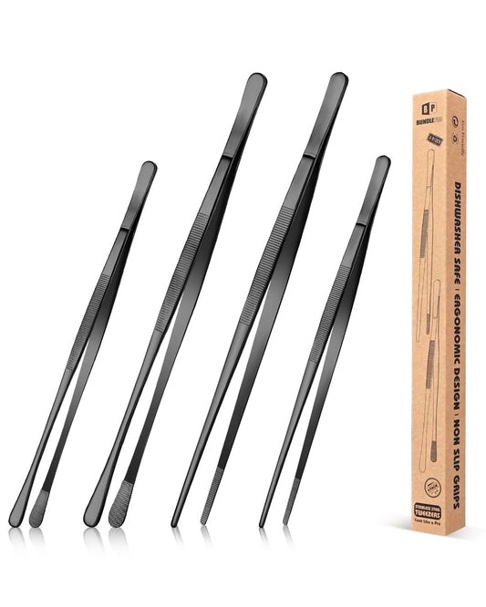 4 Pcs Fine Long Tweezer Tongs