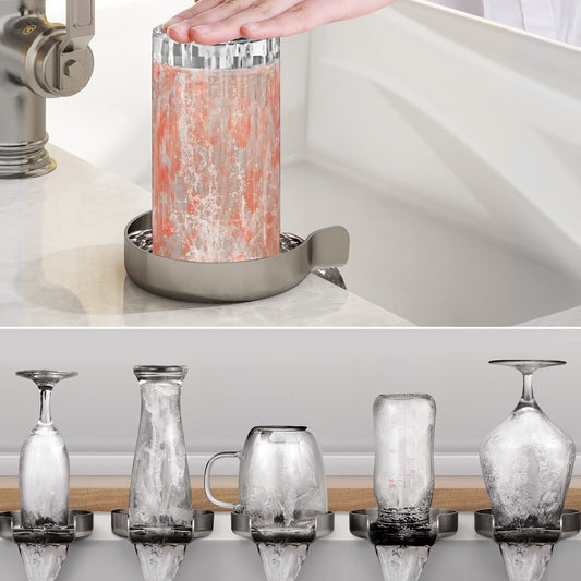 Brushed Nickel Glass Rinser for Kitchen Sink