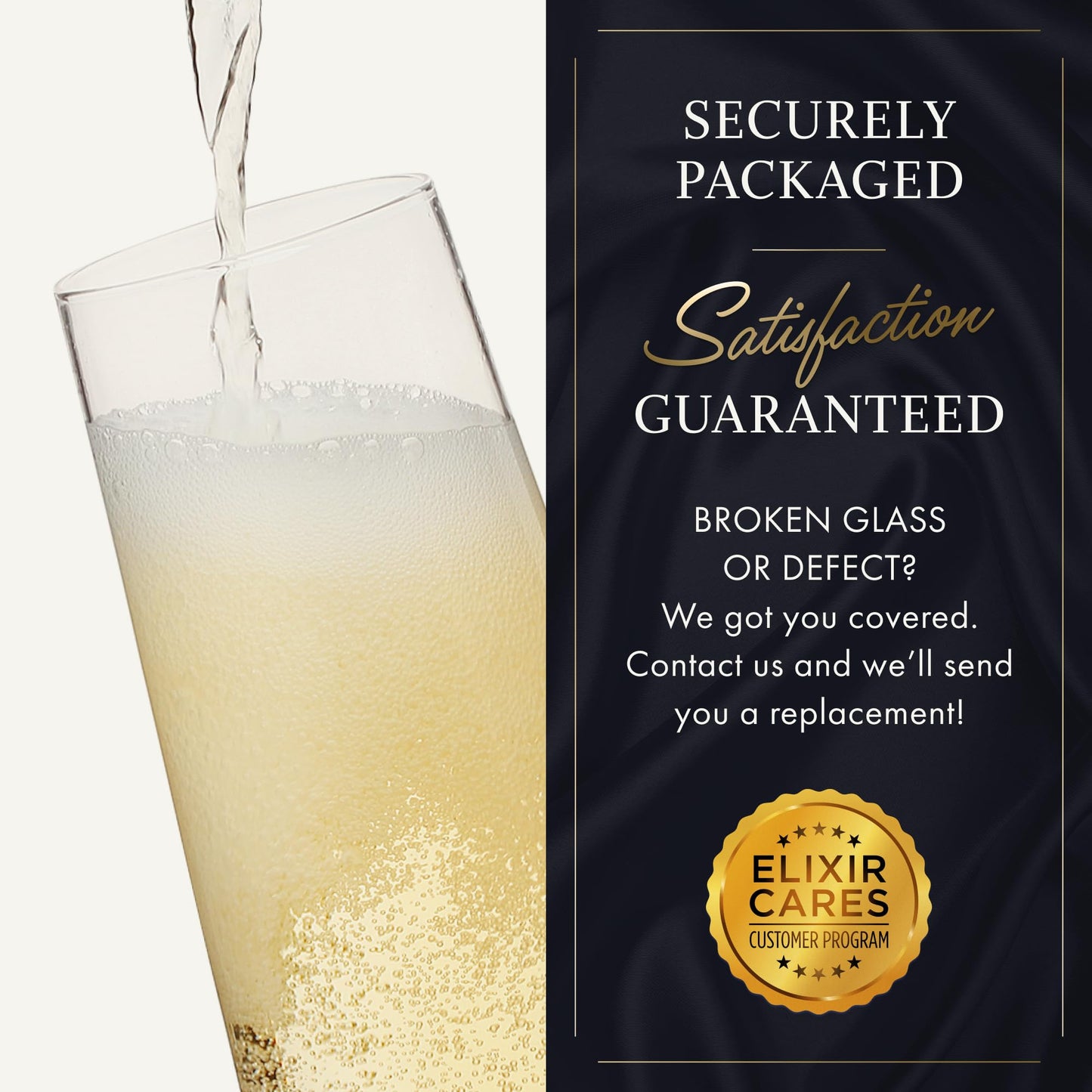 Classy Champagne Flutes - 8 oz - Set of 4