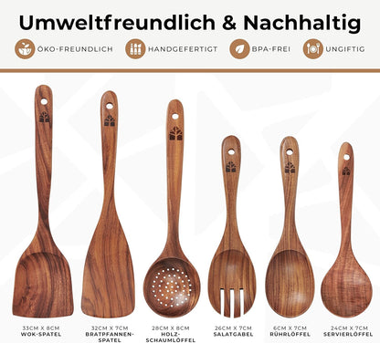 Ensemble de 6 Cuillère en Bois