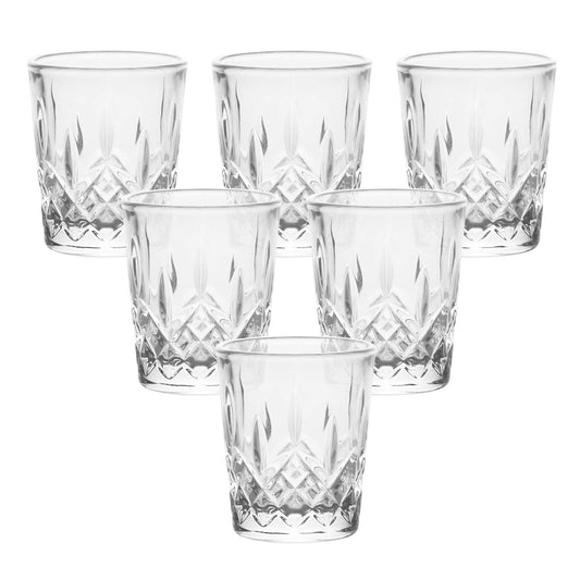 Carved Patterns Shot Glasses - Set of 6