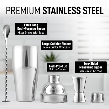 24oz Stainless Steel Bartender Kit