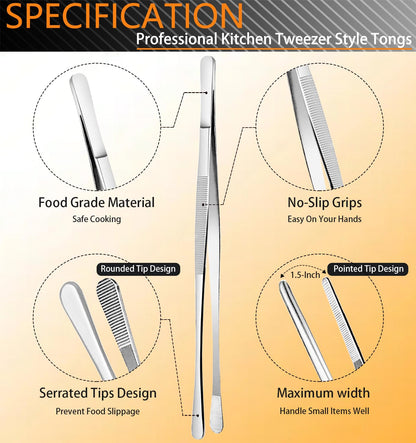 Professional Precision Kitchen Tweezers Set