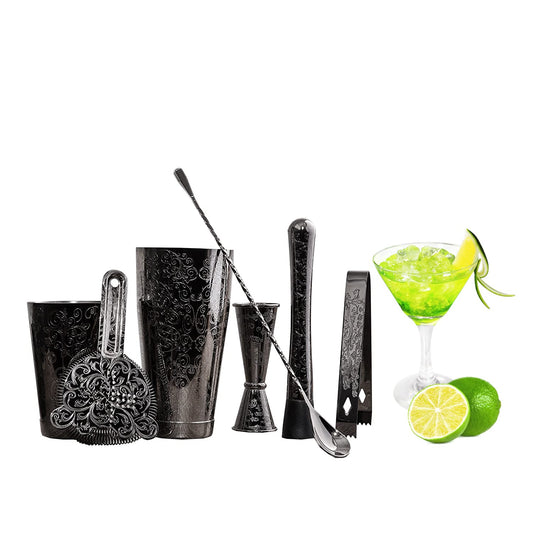 Baroque-Engraved Cocktail Shaker Set