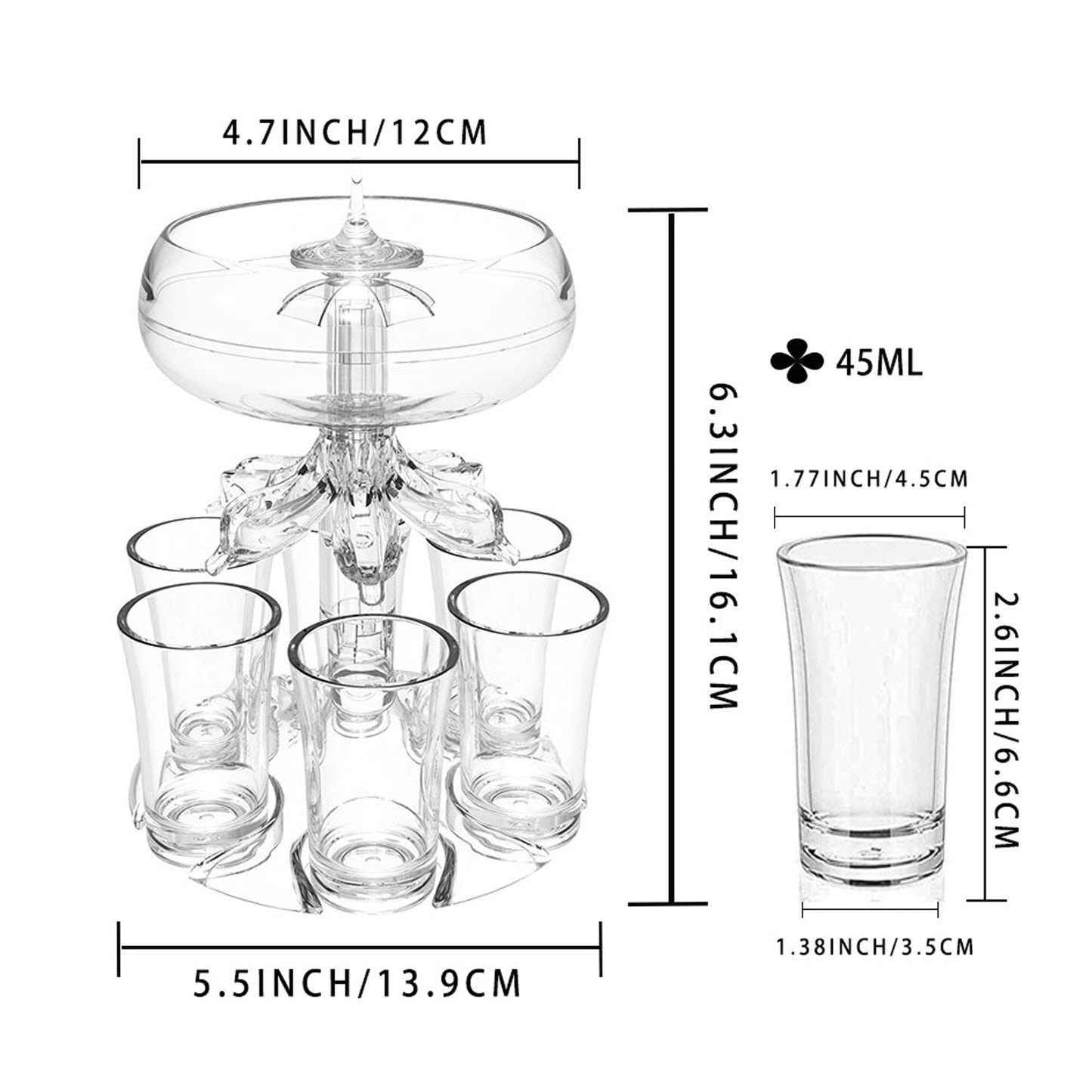 6 Shot Glass Dispenser and Holder