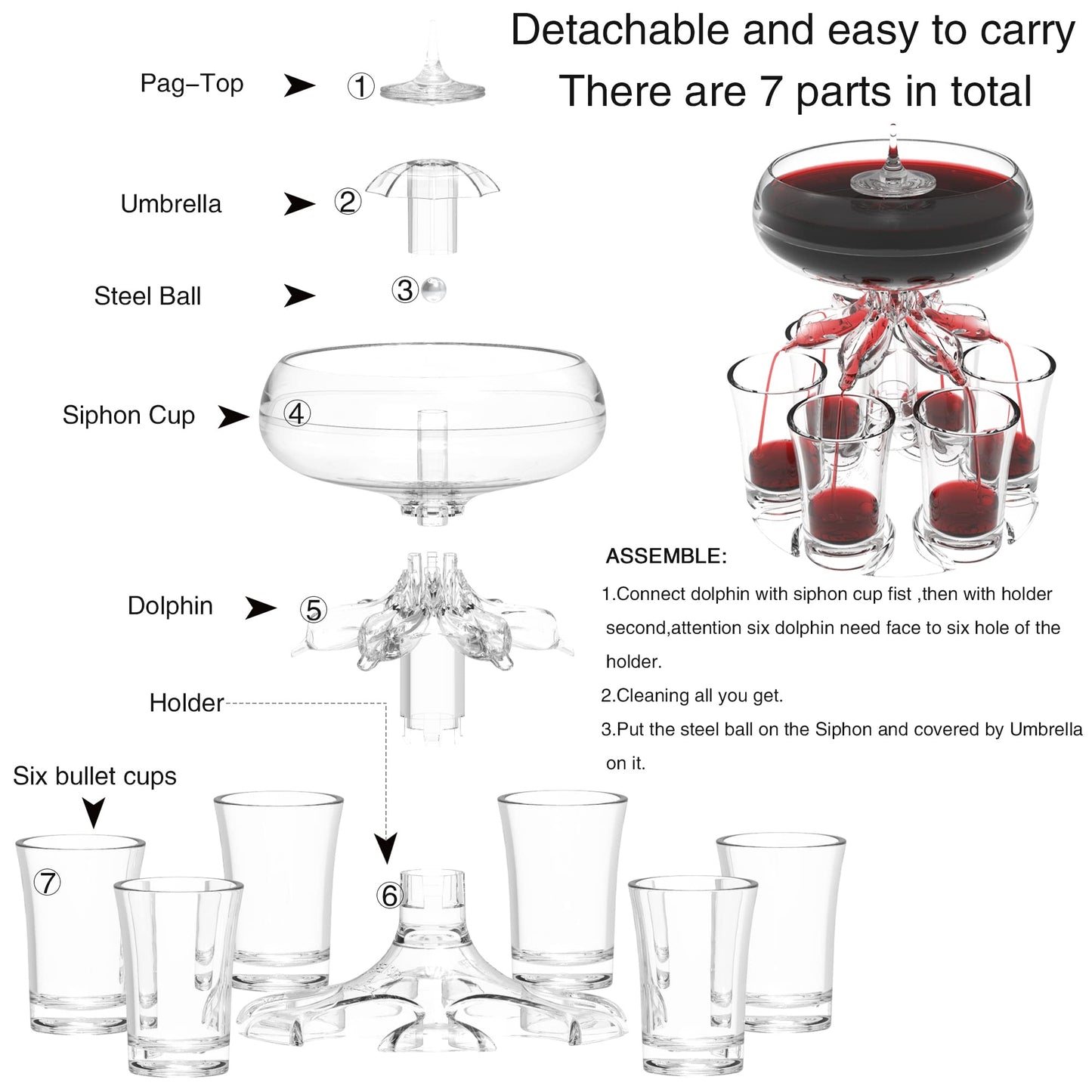 6 Shot Glass Dispenser and Holder