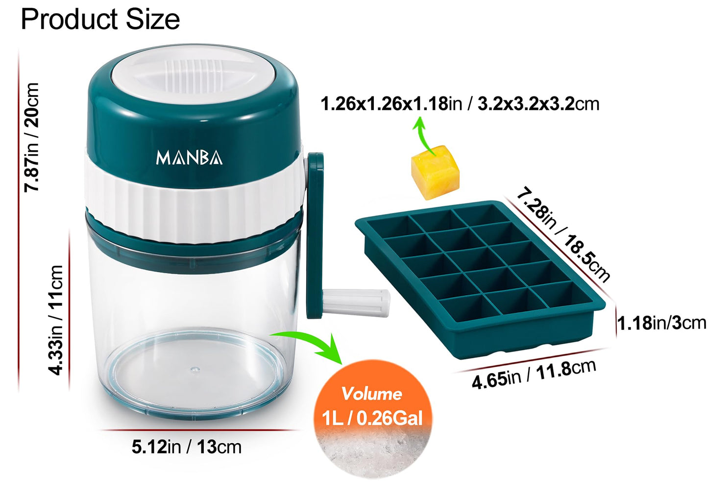 Manual Ice Crusher & Cube Tray Set