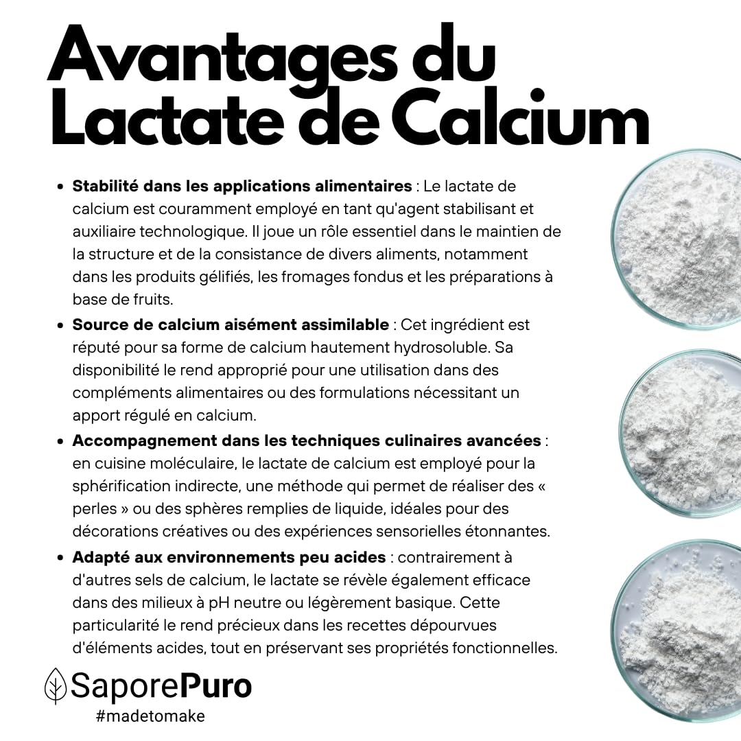 Lactate de calcium en poudre - 250 gr