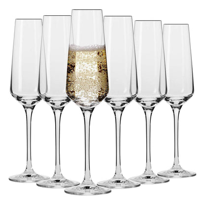 Flûtes à Champagne en Cristal - Lot de 6, Élégance et Raffinement