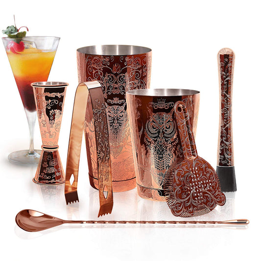 Luxury Copper-Plated Cocktail Shaker Set