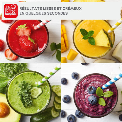 Mini blender 300 W – 2 bouteilles Tritan 0,6 L