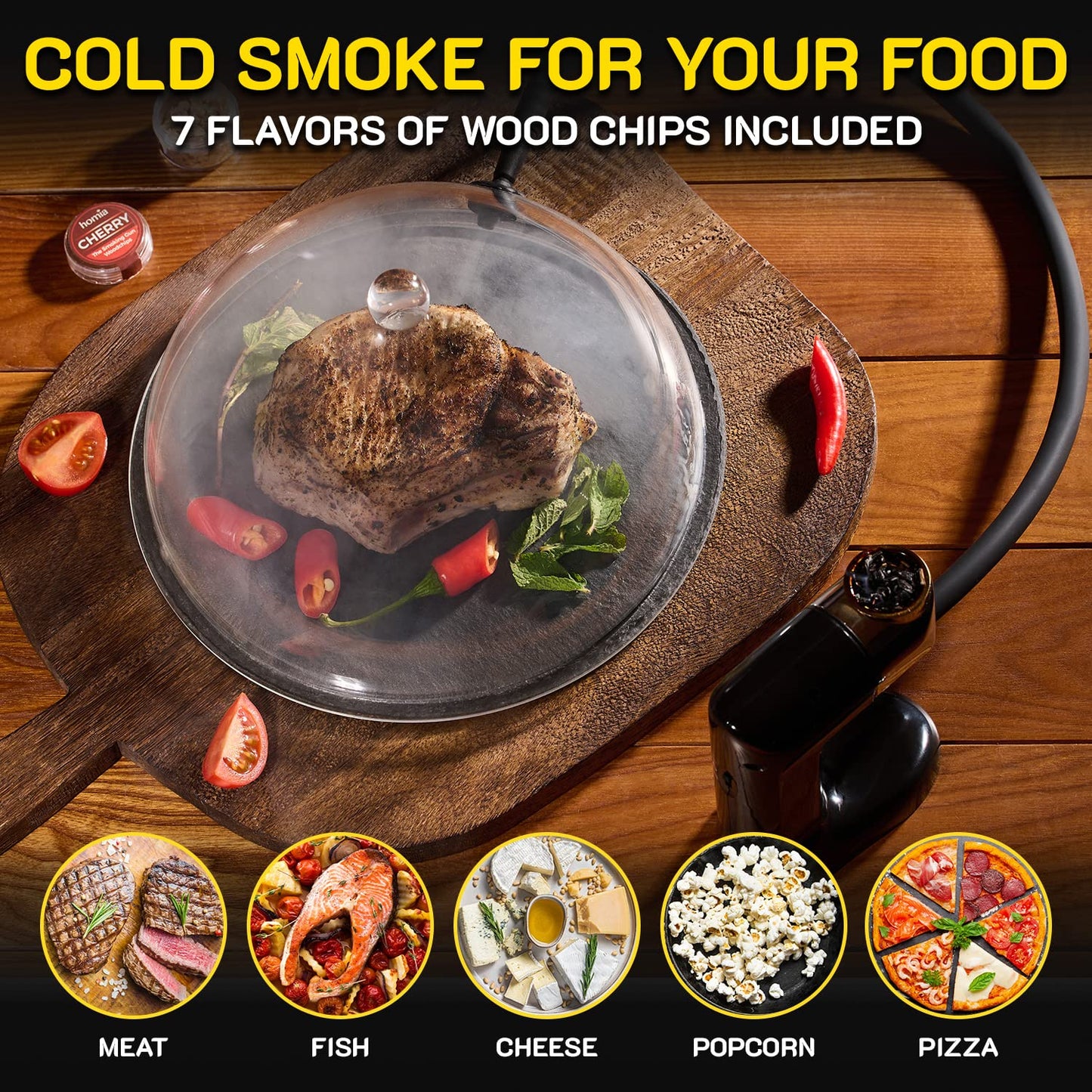 14-Piece Cocktail Smoker Kit with Dome, Wood Chips & Smoke Infuser