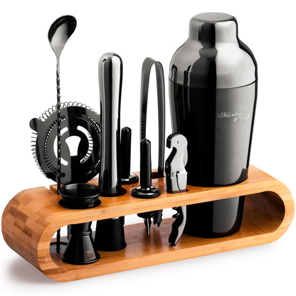 10-Piece Bartender Set with Bamboo Stand