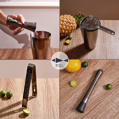 Baroque-Engraved Cocktail Shaker Set