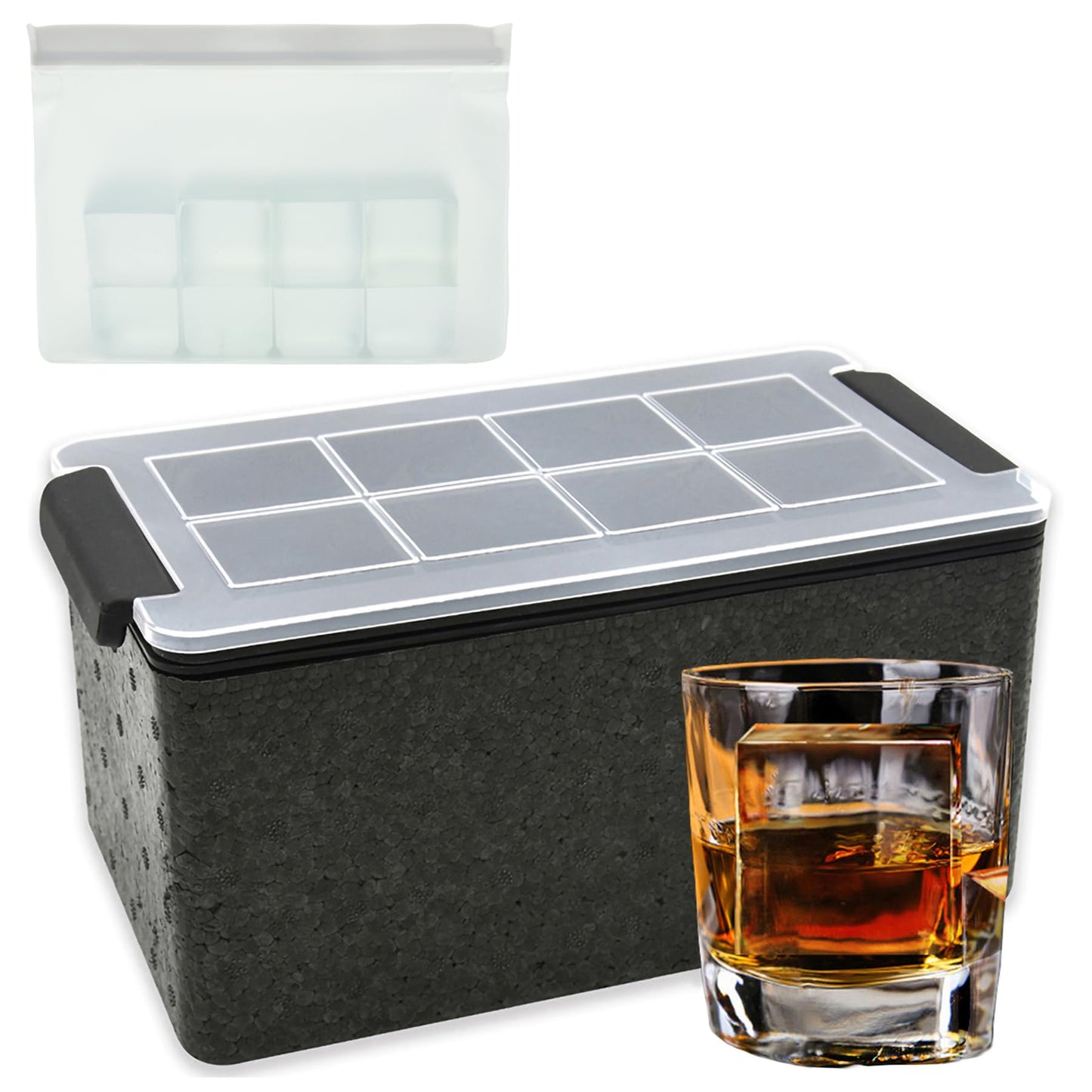 8 Cubes de Glaces Transparents - Moule a glacons
