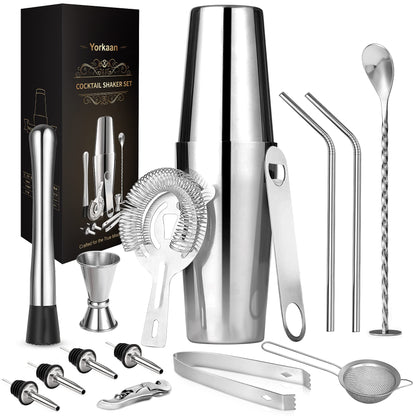 Kit Cocktail de 15 Pièces en Acier Inoxydable