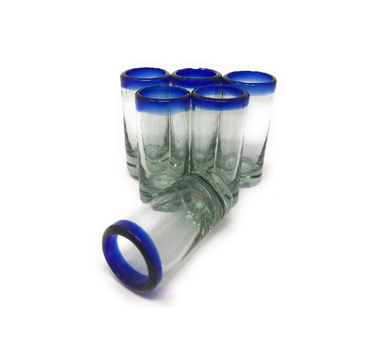 Hand Blown Mexican Tequila Shot Glasses – Set of 6