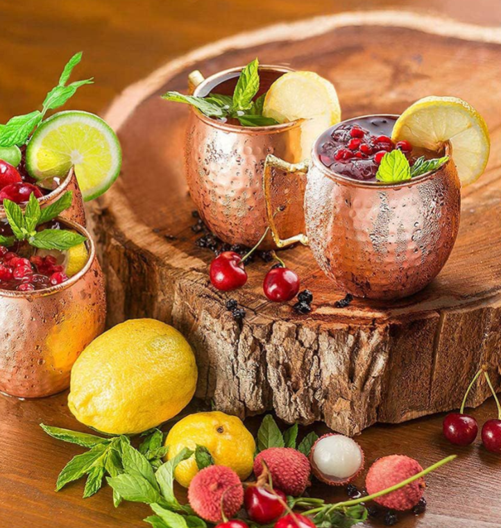 Lot de 4 Mugs en Cuivre pour Moscow Mules