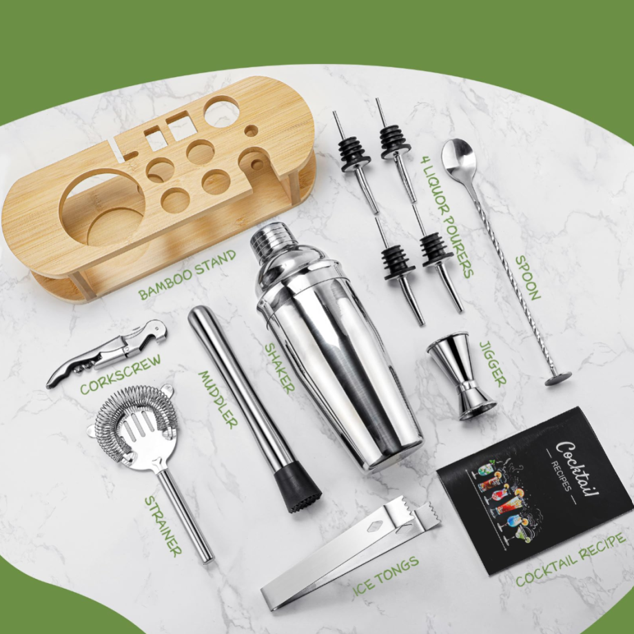 Set de Cocktail Professionnel en Acier Inoxydable