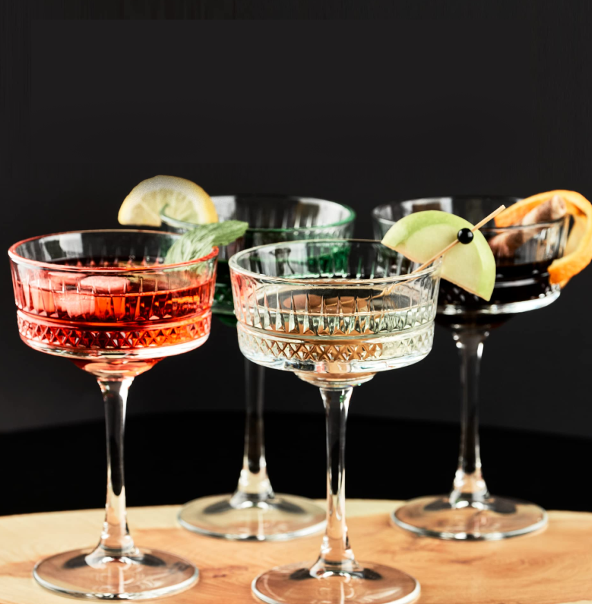 Lot de 4 Verres Martini - verrerie cocktail