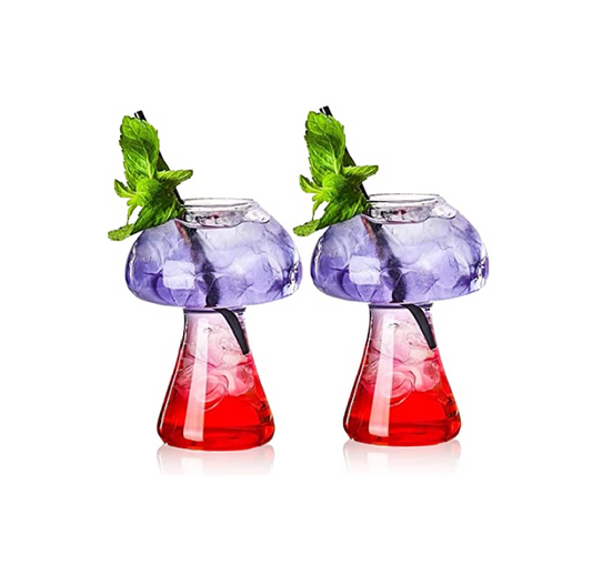 Verres à Cocktail Champignon en Cristal