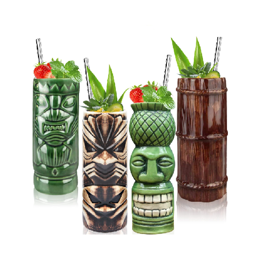 Verres Tiki en Céramique - Lot de 4